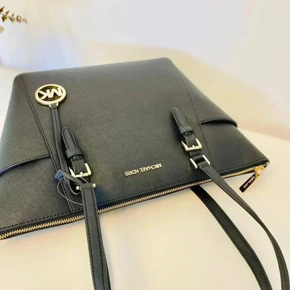 Michael Kors Purse & wallet Charlotte Top Zip Tote shoulder bag black new - Picture 11 of 12